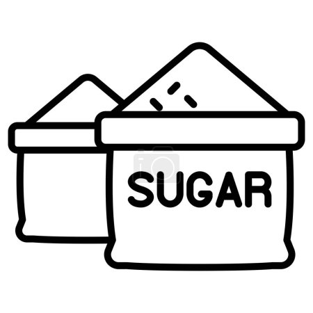 Icône en sucre dans un style de ligne mince Illustration vectorielle design graphique