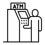 ATM icon in thin line style Vector illustration graphic design