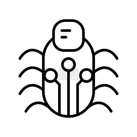 Virus computer icon in thin line style Vector illustration graphic design
