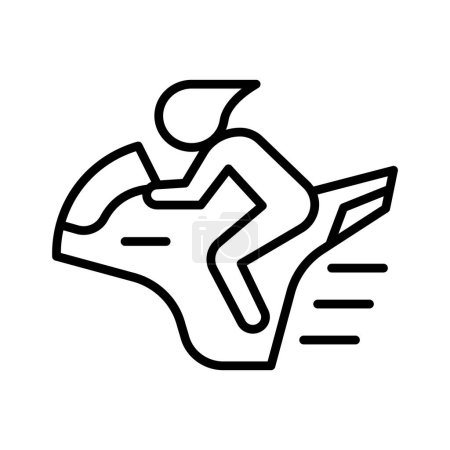 Smart bike icon in thin line style Vector illustration graphic design