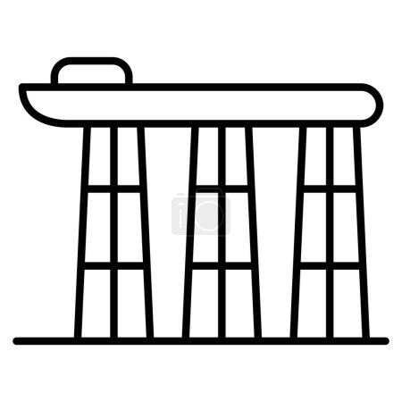 Marina bay sands icon in thin line style Vector illustration graphic design