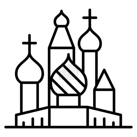 Russia Cathedral icon in thin line style Vector illustration graphic design