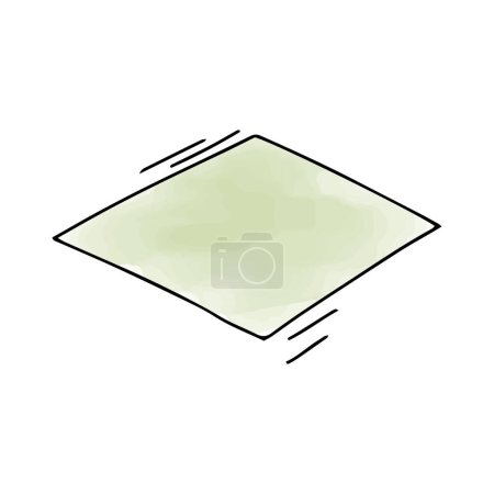 Illustration for Hand drawn doodle watercolour frame with copy space, vector illustration. - Royalty Free Image
