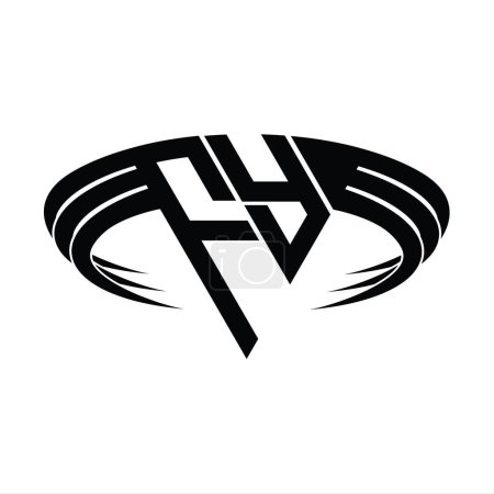 Foto de FY Logo carta monograma con triángulo corte forma plantilla de diseño - Imagen libre de derechos
