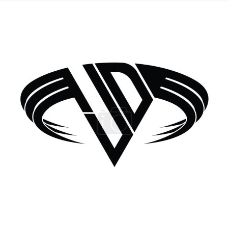 Foto de JD Logo carta monograma con plantilla de diseño de forma de rebanada triangular - Imagen libre de derechos