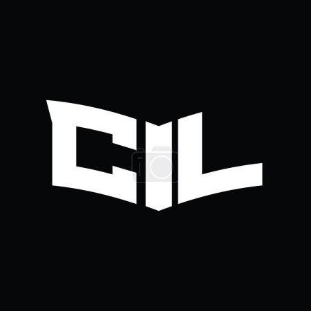 Téléchargez les photos : CL Logo monogramme avec bouclier forme tranche fond noir modèle de conception - en image libre de droit
