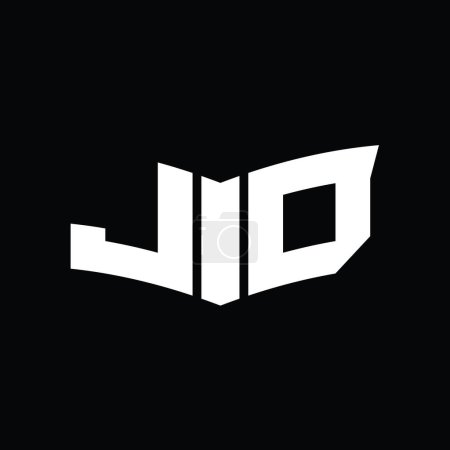 Foto de JD Logo monograma con escudo en forma de rebanada plantilla de diseño de fondo negro - Imagen libre de derechos