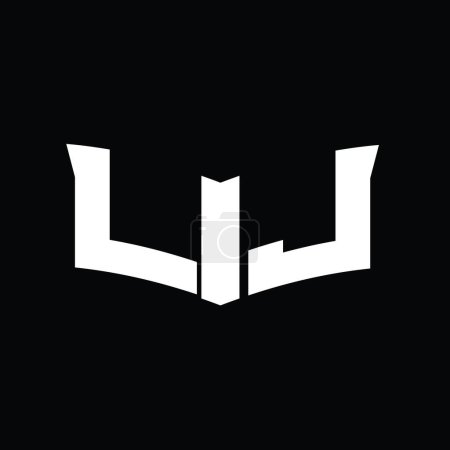 Photo for LJ Logo monogram with shield slice shape black background design template - Royalty Free Image