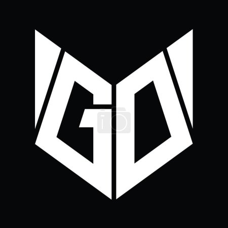 Téléchargez les photos : GD Logo monogram with hexagon slice shape design template - en image libre de droit
