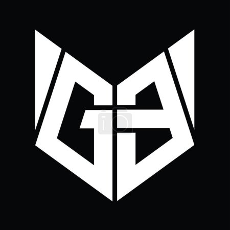 Téléchargez les photos : GE Logo monogram with hexagon slice shape design template - en image libre de droit