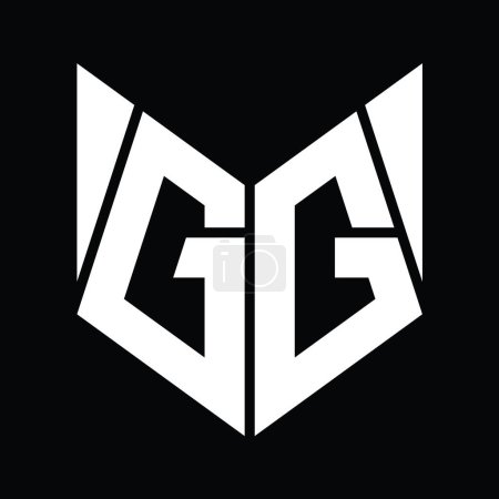 Téléchargez les photos : GG Logo monogram with hexagon slice shape design template - en image libre de droit
