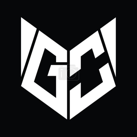 Téléchargez les photos : GO Logo monogram with hexagon slice shape design template - en image libre de droit