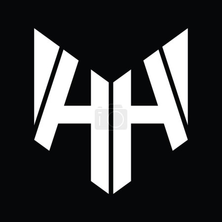 Téléchargez les photos : HH Logo monogram with hexagon slice shape design template - en image libre de droit