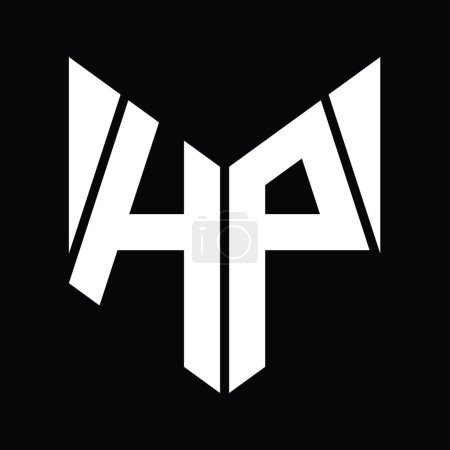Téléchargez les photos : HP Logo monogram with hexagon slice shape design template - en image libre de droit