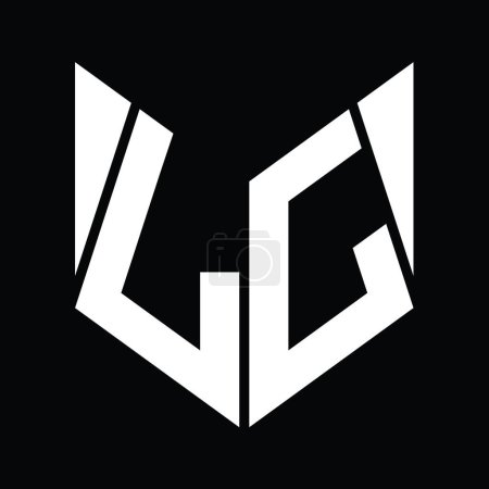 Photo for LJ Logo monogram with hexagon slice shape design template - Royalty Free Image
