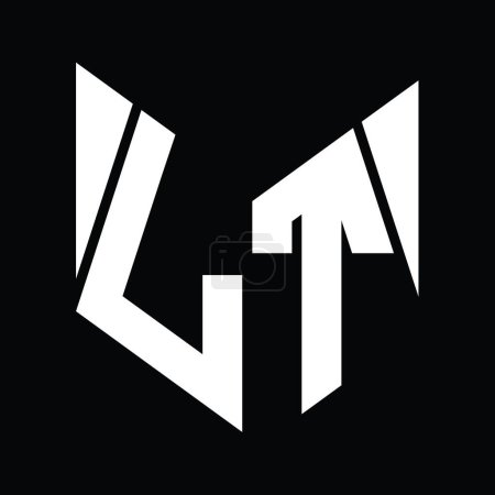 Téléchargez les photos : LT Logo monogram with hexagon slice shape design template - en image libre de droit