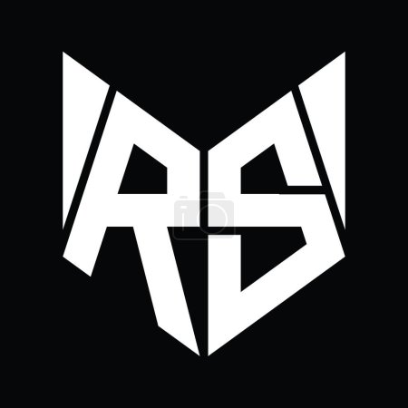 Téléchargez les photos : RS Logo monogram with hexagon slice shape design template - en image libre de droit