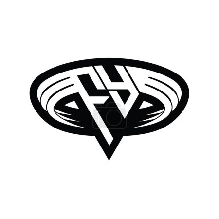 Foto de FY Logo monograma letra con forma de triángulo rebanada plantilla de diseño de contorno aislado - Imagen libre de derechos