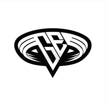 Téléchargez les photos : GE Logo lettre monogramme avec triangle forme tranche isolée contour modèle de conception - en image libre de droit