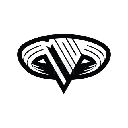 Téléchargez les photos : MN Logo lettre monogramme avec triangle forme tranche isolée contour modèle de conception - en image libre de droit