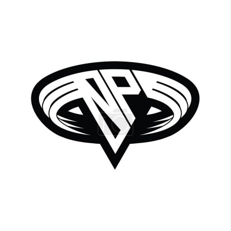 Foto de OP Logo carta monograma con forma de triángulo rebanada plantilla de diseño de contorno aislado - Imagen libre de derechos