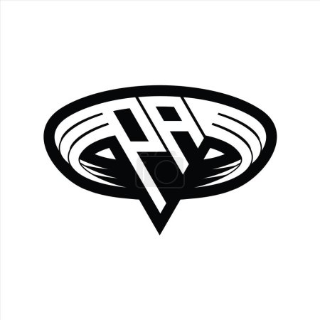 Téléchargez les photos : PA Logo monogramme lettre avec triangle forme tranche isolée contour modèle de conception - en image libre de droit
