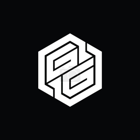Téléchargez les photos : GG Logo monogramme de jeu avec hexagone géométrique modèle de conception de forme - en image libre de droit