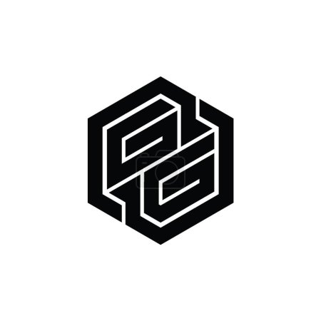 Téléchargez les photos : GG Logo monogramme de jeu avec hexagone géométrique modèle de conception de forme - en image libre de droit