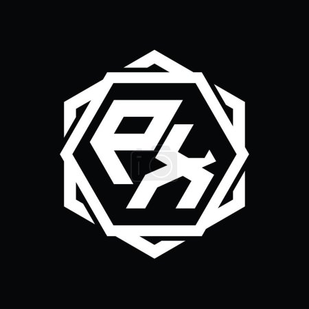 Foto de PX Logo monograma hexágono forma con plantilla de diseño de contorno aislado abstracto geométrico - Imagen libre de derechos