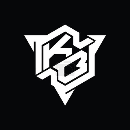 Foto de KB Carta Logo monograma hexágono forma con triángulo contorno juego estilo diseño plantilla - Imagen libre de derechos