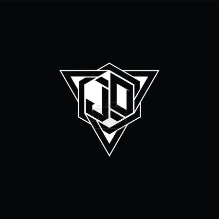 Foto de JD Letter Logo monograma hexágono forma con el contorno geométrico triángulo afilado plantilla de diseño de estilo moderno - Imagen libre de derechos
