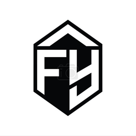Foto de Carta FY Logo monograma forma de escudo hexágono simple plantilla de diseño de estilo aislado - Imagen libre de derechos