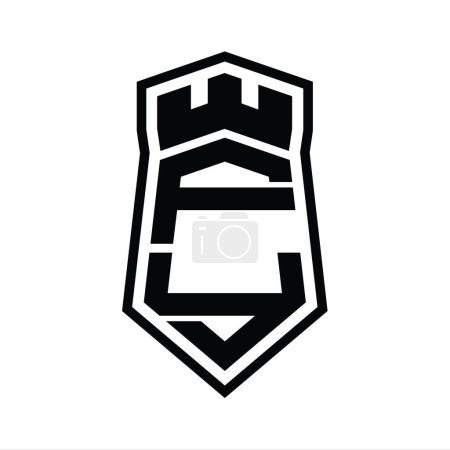 Foto de Carta FY Logo monograma hexágono escudo forma arriba y abajo con la plantilla de diseño de estilo aislado castillo corona - Imagen libre de derechos