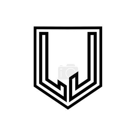 Photo for LJ Letter Logo monogram shield geometric line inside shield isolated style design template - Royalty Free Image