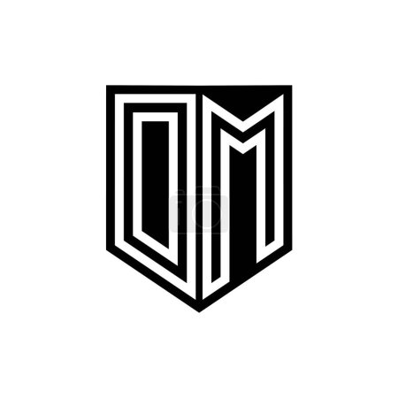 DM Letter Logo Monogramm Schild geometrische Linie innerhalb Schild Stil Design-Vorlage