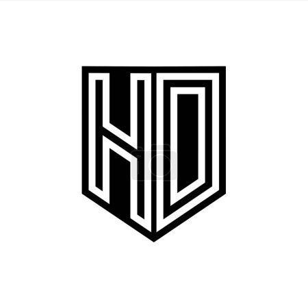 Photo for HD Letter Logo monogram shield geometric line inside shield style design template - Royalty Free Image