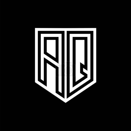 AQ Letter Logo Monogramm Schild geometrische Linie innerhalb Schild Stil Design-Vorlage
