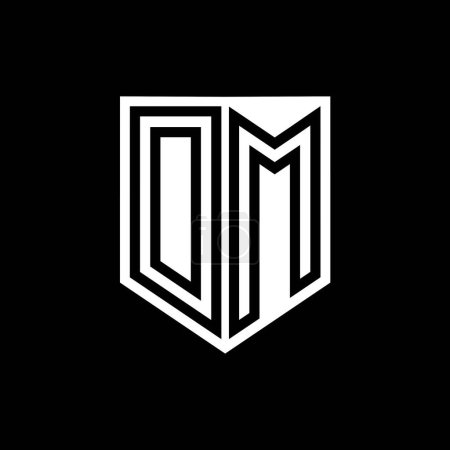 Photo for DM Letter Logo monogram shield geometric line inside shield style design template - Royalty Free Image