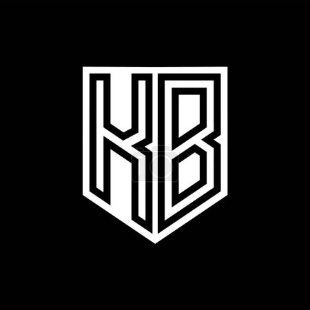 KB Buchstabe Logo Monogramm Schild geometrische Linie innerhalb Schild Stil Design-Vorlage