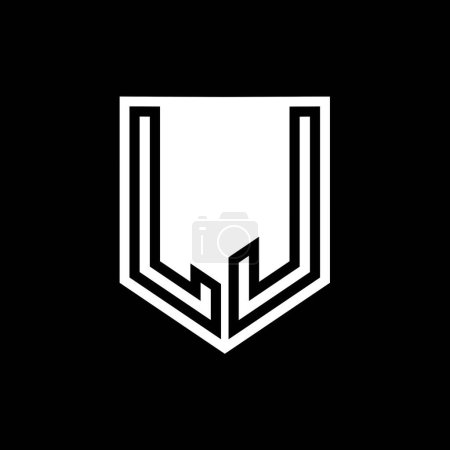 Photo for LJ Letter Logo monogram shield geometric line inside shield style design template - Royalty Free Image