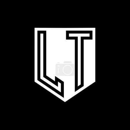 Téléchargez les photos : LT Lettre Logo monogramme bouclier ligne géométrique à l'intérieur modèle de conception de style bouclier - en image libre de droit