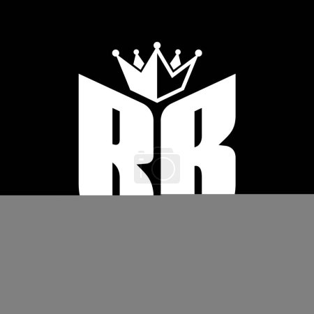 Foto de RR Carta monograma con forma de escudo con plantilla de diseño de color blanco y negro corona - Imagen libre de derechos