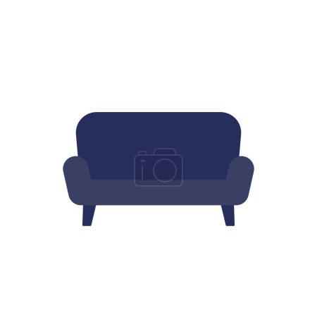 Photo for Couch or sofa icon on white, flat design, eps 10 file, easy to edit - Royalty Free Image