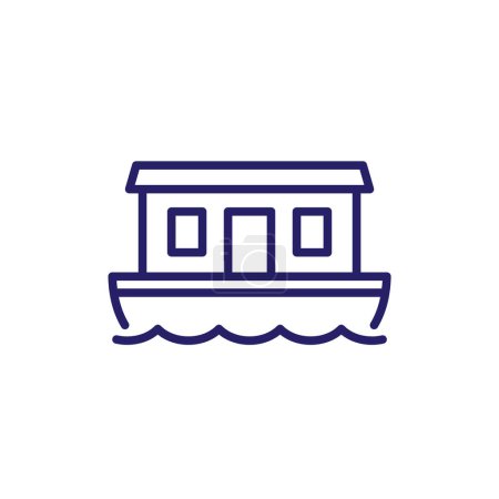 Photo for Houseboat line icon on white, eps 10 file, easy to edit - Royalty Free Image