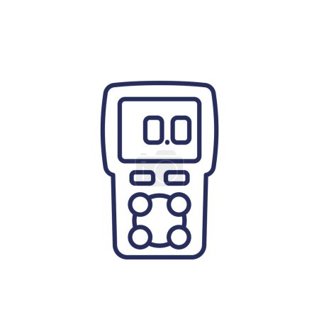 Illustration for Gas detector line icon on white, eps 10 file, easy to edit - Royalty Free Image