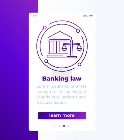 Banner-Design für Bankenrecht und Gesetzgebung mit Zeilensymbol, Folge 10-Datei, einfach zu bearbeiten