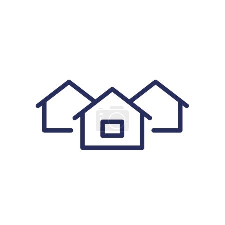 Photo for Neighbourhood line icon with houses, eps 10 file, easy to edit - Royalty Free Image