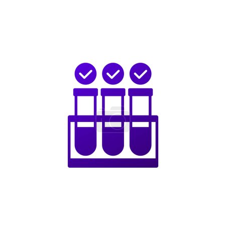 Photo for Lab test icon with test tubes, eps 10 file, easy to edit - Royalty Free Image