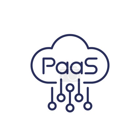 Ilustración de Paas icono, Plataforma como un vector de línea de servicio, eps 10 archivo, fácil de editar - Imagen libre de derechos