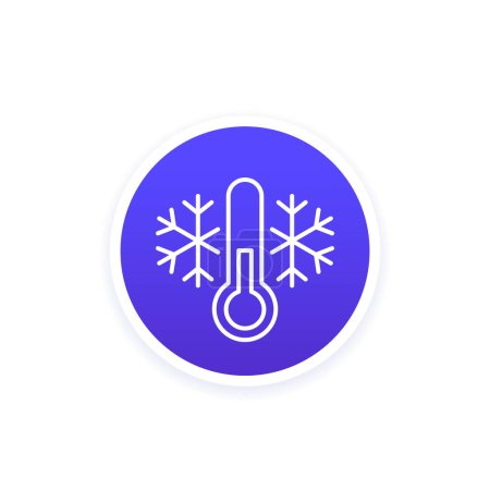 Téléchargez les illustrations : Icône de ligne de température froide avec thermomètre, vecteur, fichier eps 10, facile à éditer - en licence libre de droit